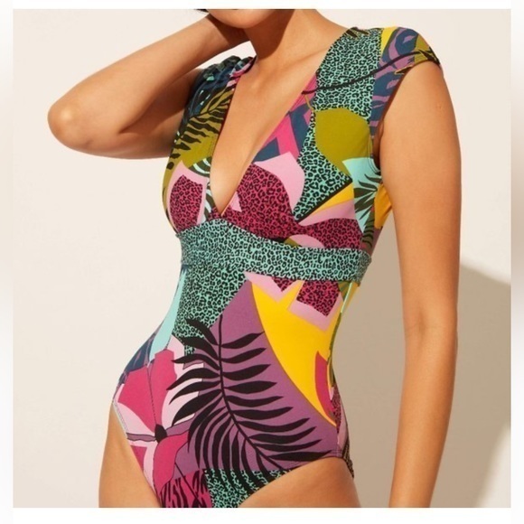 Bleu Rod Beattie Other - Bleu Rod Beattie jungle book floral cap sleeve one piece swimsuit 8
